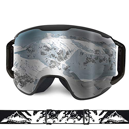 WLZP Gafas de esquí，Gafas Esqui Snowboard UV400 Protección para Hombres, Mujeres y jóvenes Esquiar OTG，Snowboard Deportes de Invierno Nieve Lentes Anti-Niebla