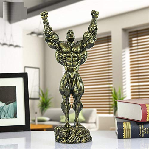 ZHAOXIANGXIANG Resina Estatua Escultur,Unión Hércules Hombres Muscular Culturista Estatua De Bronce Figura Abstracta Escultura Artes Resina Art&Amp;Craft Home Decoración