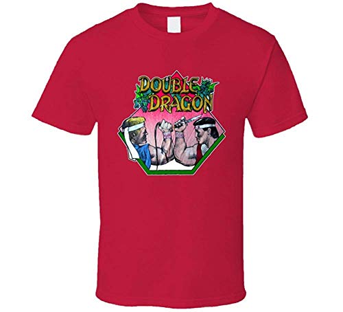 ZJKDKJYXG Camiseta de Videojuego Double Dragon NES Box Art