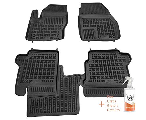 Alfombrillas de Goma Compatible con Ford Grand TOURNEO Connect II - (Desde 2013) + Limpiador de Plasticos (Regalo)