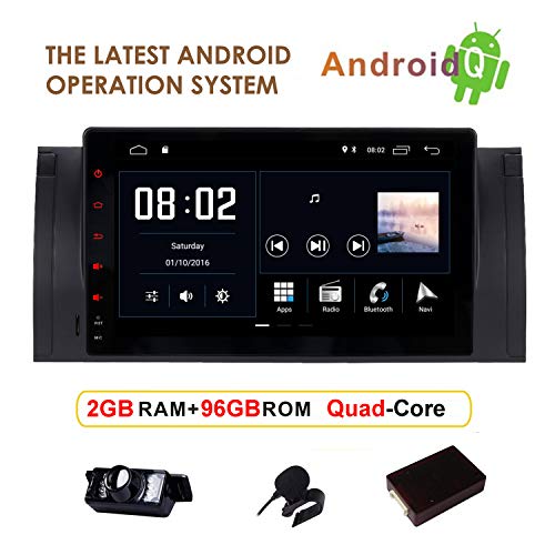 Android 10 Car Stereo Radio Dab para BMW X5 E39 Pantalla táctil de 7 Pulgadas Navegación GPS Sat Nav Canbus/Panel IPS/Pantalla multitáctil/Bluetooth/WiFi / 4G / RDS/Control del Volante