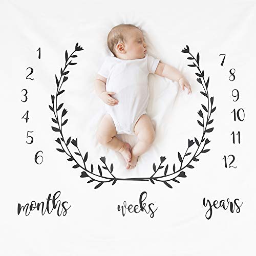 Apoyos de la manta de la fotografía del bebé, manta del registro de crecimiento mensual del hito del bebé apoyos de la fotografía del recién nacido para los niños(C)