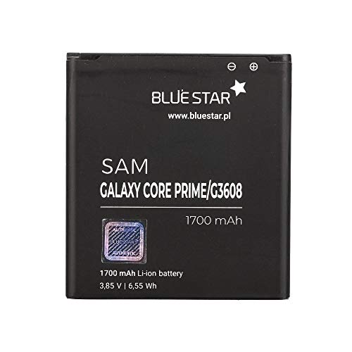 Blue Star Premium - Batería de Li-Ion litio 1700 mAh de Capacidad Carga Rapida 2.0 Compatible con el Samsung Galaxy Core Prime G3606 / G3608 / G3609
