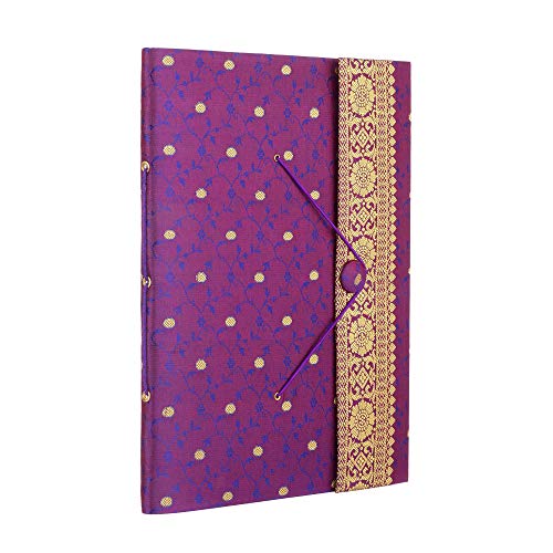 Comercio justo Sari álbum de fotos, tamaño extragrande, 260 x 350 mm, color púrpura