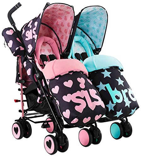 Cosatto Supa Dupa Double/Twin Stroller, Suitable from Birth, Sis and Bro 5