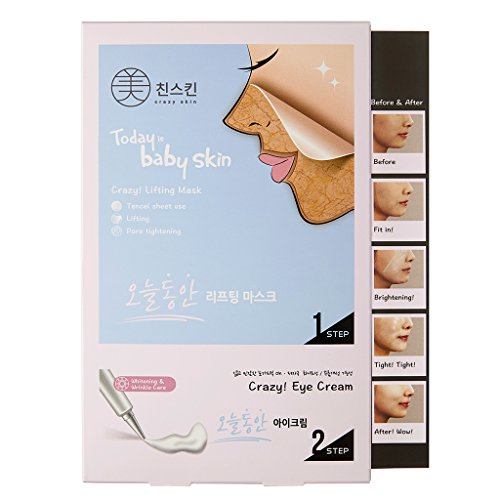 Crazy Skin Korea - Onul Dong An(Today Is Baby Skin) V Lifting Mask With Eye Cream(5 Sheets) Peel-Off, Wash-Off Mask