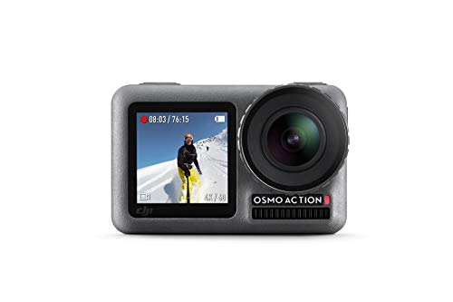 DJI Osmo Action Cam - Cámara digital con 11m Pantalla dual Resistente al agua 4K HDR-Video 12MP 145 ° Cámara angular - Negro
