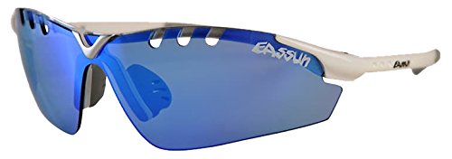 EASSUN X-Light Sport Gafas De Sol, Unisex, Blanco/Azul, M