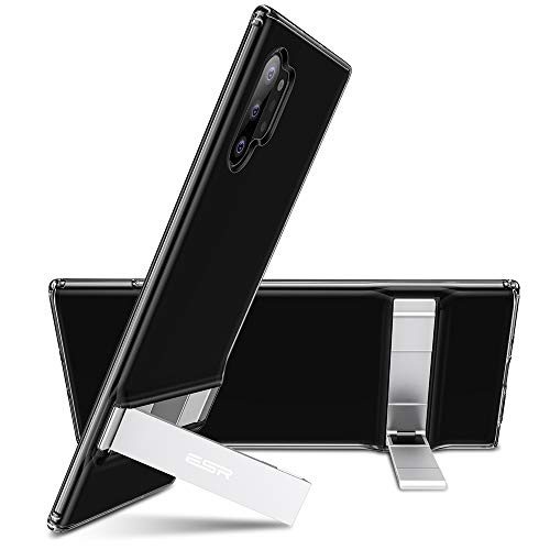 ESR Funda Metal Kickstand para Samsung Note 10 Plus/10+/10 Plus 5G,Patilla Soporte Bidireccional,Protección Reforzada,Tapa PC/Parachoques TPU Flexible para Samsung Galaxy Note 10 Plus/10+,Negro