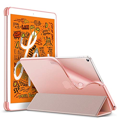 ESR Funda para Nuevo iPad Mini 5 2019/ iPad Mini 2019, Funda Trasera de TPU Flexible con Revestimiento de Goma, Modo Automático de Reposo/Actividad para iPad Mini 2019- Color Oro Rosa