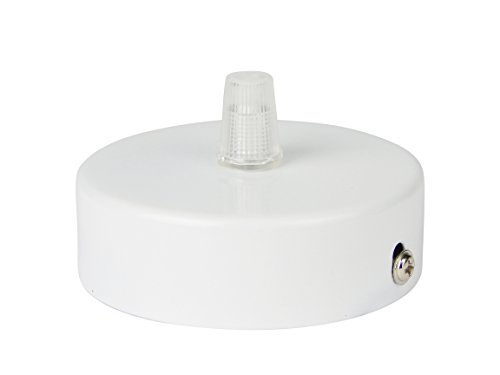 Florón blanco | embellecedor para lámpara de techo, suspensor estándar tamaño m10, 80x25 mm | embellecedor para lámpara de techo | incl. pasacables/prisionero para fácil montaje | Buchenbusch Urban Design (1 unidad)