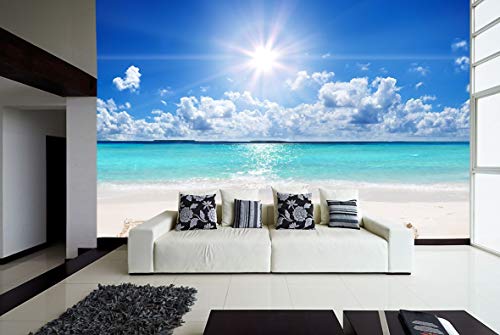 Fotomural Vinilo para Pared Playa Relax | Fotomural para Paredes | Mural | Vinilo Decorativo | Varias Medidas 100 x 70 cm | Decoración comedores, Salones, Habitaciones.