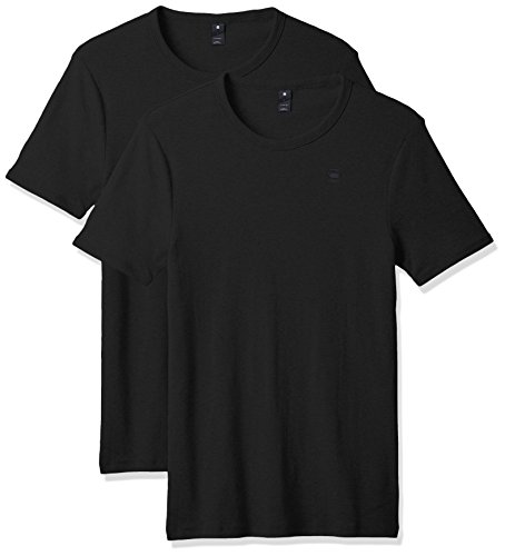 G-STAR RAW Base R T S/s 2-Pack Camiseta, Negro (Black 990), Medium para Hombre