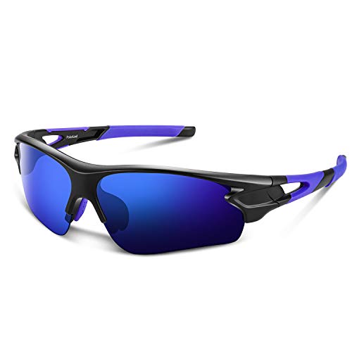 Gafas de Sol Polarizadas - Bea·CooL Gafas de Sol Deportivas Unisex Protección UV con Monturas Ligeras para Esquiando Ciclismo Carrera Surf Golf Conduciendo (Brillante azul)