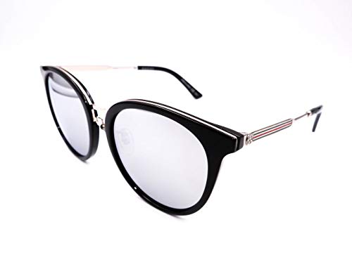 Gucci Auténtico del gato negro de las gafas de sol del ojo Gg0204Sk - 006New plata Negro
