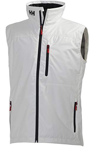 Helly Hansen Crew Vest Chaleco Marino con Forro Polar Interior para Hombres, Impermeable y diseñado para Cualquier Actividad Casual o Deportiva, Blanco, M