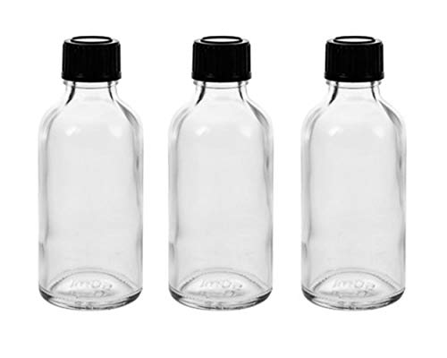 hocz 3/5/8/10 unidades botellas de cristal con cuentagotas de color transparente ✔ Capacidad: 50 ml Mini ✔ Botella de farmacia Dosificación de líquidos E-Liquids, vidrio, Negro
, 3 unidades