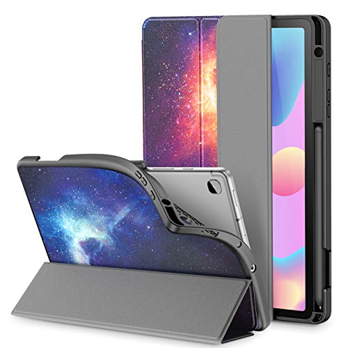 INFILAND Funda para Galaxy Tab S6 Lite con S Pen Holder, Delgada TPU Case Smart Cascara con Auto Reposo/Activación Función para Samsung Galaxy Tab S6 Lite 10.5 P610/P615,Galaxia