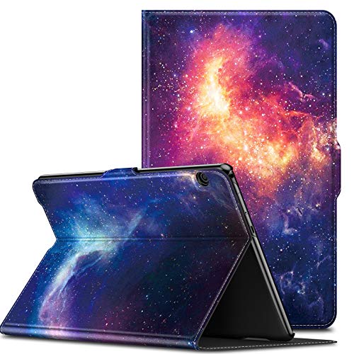 INFILAND Huawei MediaPad T5 10 Funda Case, Super Delgada Soporte Frontal Cover para Huawei MediaPad T5 10 10.1 Pulgadas 2018 Tablet PC,Galaxia