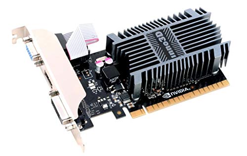 Inno3D N710-1SDV-D3BX GeForce GT 710 1GB GDDR3 - Tarjeta gráfica (GeForce GT 710, 1 GB, GDDR3, 64 bit, 4096 x 2160 Pixeles, PCI Express 2.0)