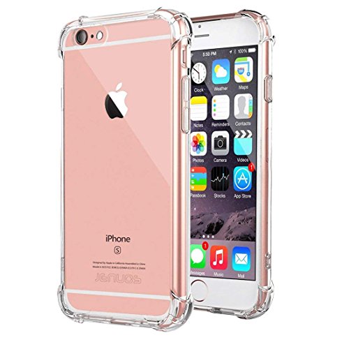 Jenuos Funda iPhone 6 / iPhone 6S, Transparente Suave Silicona Protector TPU Anti-Arañazos Carcasa Cristal Caso Cover para Apple iPhone 6 / 6S - Transparente (6G-TPU-CL)