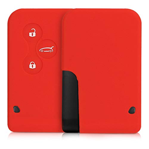 kwmobile Funda de Silicona Compatible con Llave de 3 Botones para Coche Renault (Solamente Keyless Go) - Carcasa Suave de Silicona - Case Mando de Auto Rojo