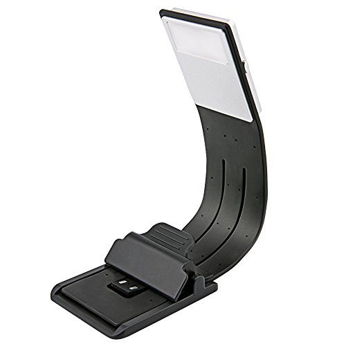 [Lámpara de Lectura LED] Aimego USB Recargables Lámparas-Clips 4 Brillo Ajustable Plegable para Libros, Kindle, iPad, Portátiles, etc. (Negro)