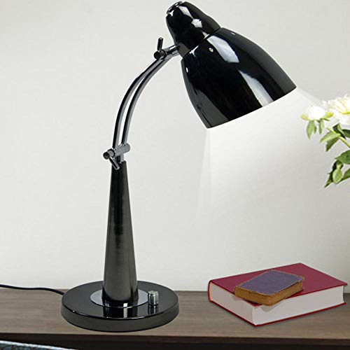 Lámpara de mesa led lámpara de mesa de metal plegable lámpara de mesa de bombilla de oficina de cromo avanzada lámpara de mesa de estudio estudio, negro