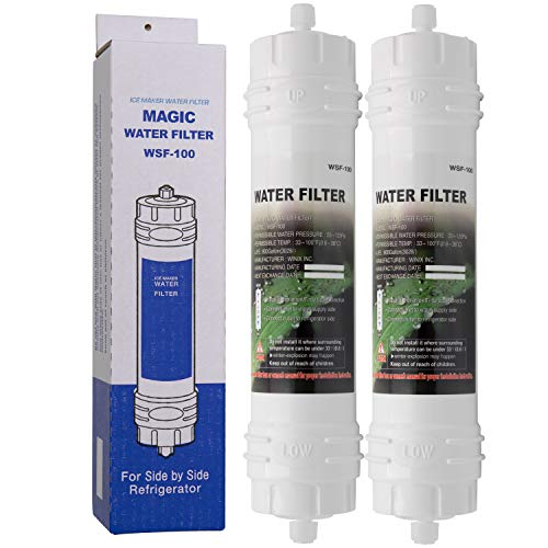Magic Water Filter WSF-100 | Paquete de 2 - Filtro de agua para frigorífico Samsung - Cartucho filtrante externo para refrigerador, nevera americano - Filtros WSF100