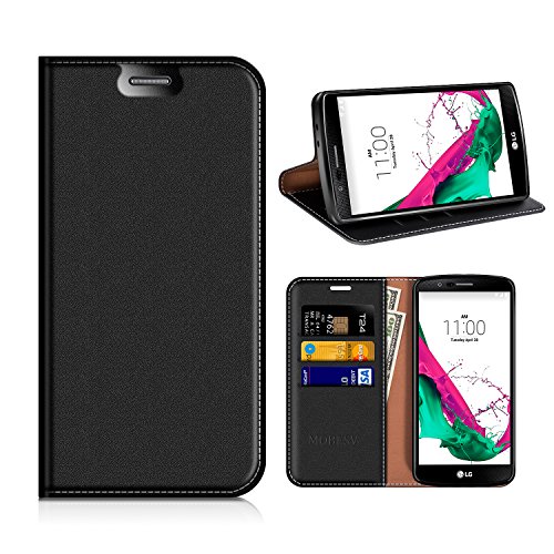 MOBESV Funda Cartera LG G4, Funda Cuero Movil LG G4 Carcasa Case con Billetera/Soporte para LG G4 - Negro