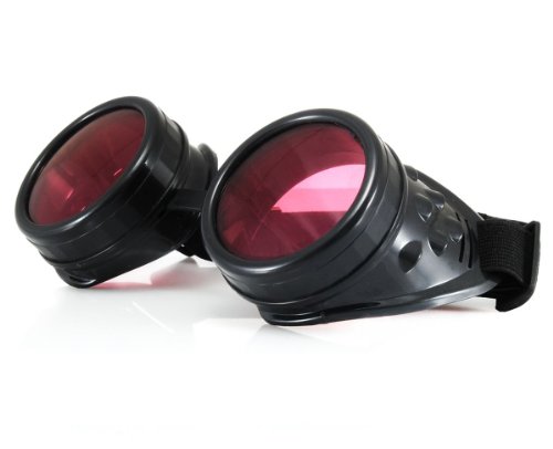 morefaz - Gafas protectoras para cosplay de estilo gótico, steampunk, antiguo y victoriano, con pinchos, incluye juego de cristales de colores diferentes, con protección UV400 (TM)