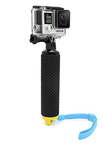 MyGadget Monopod Flotante para GoPro Grip de Mano Flotador - Empuñadura Selfie con Tornillo Ajustable para Cámaras de Acción GoPro Hero 8 7 6 5 4 – Amarillo