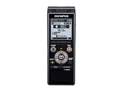 Olympus WS-853 Grabadora digital de voz de calidad con Micrófonos Estéreo incorporados, USB Directo, Equilibrador de Voz, Cancelación de Ruido, Modo Simple, Filtro Low-Cut y 8 GB de memoria