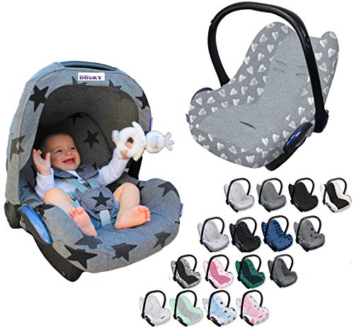 Original DOOKY BabyFit ** Funda universal para sistema de cinturón de 3 y 5 puntos ** Cochecito de bebé, silla de coche como, por ejemplo, para Maxi-Cosi, Cybex, etc. gris gris claro