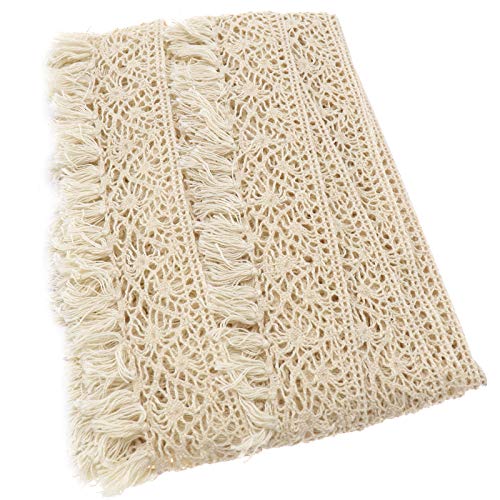 OTOTEC - Cinta de Ganchillo de 10 m de algodón con Borde de Encaje para decoración de Boda, Cinta de Borla para Costura
