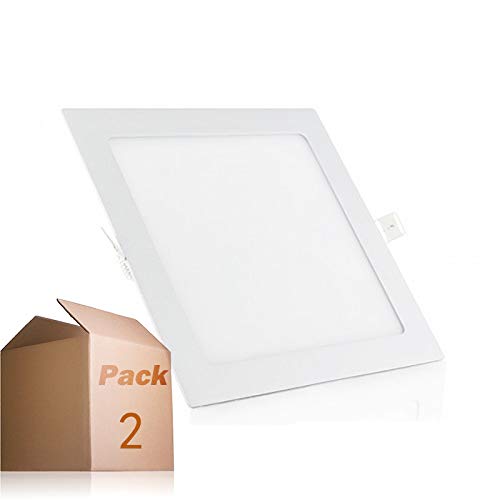 Placa LED Cuadrada 20W Panel Super slim (Pack 2) Blanco Frío 6000k-6500k Empotrado ONSSI LED