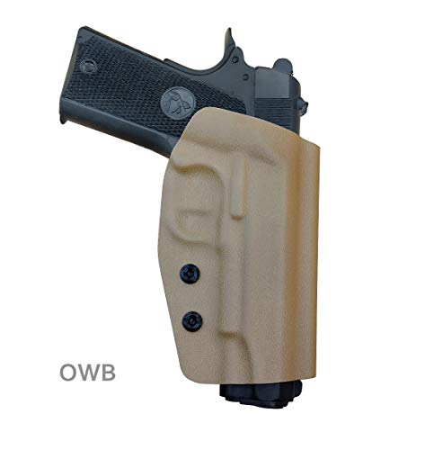 PoLe.Craft OWB KYDEX Holster Fits: Colt Commander 1911 .45 / 9mm / 4.25" / 4.5" / PT1911 Gun Holster Belt Outside Carry Funda Pistola Case Pouch Men Women Friend Gifts (Tan, Right Hand Draw (OWB))
