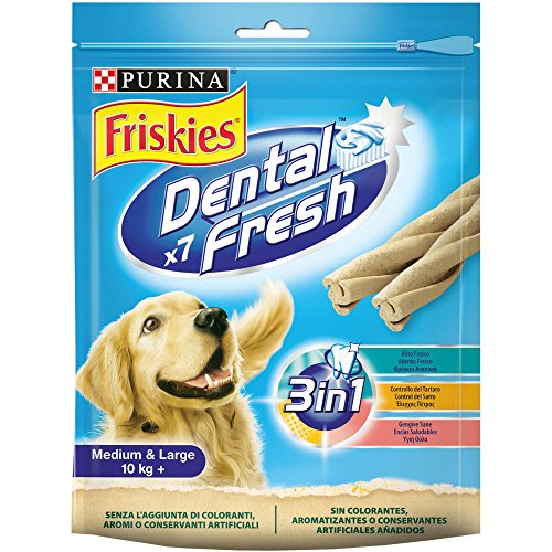 Purina Friskies Dental Fresh golosina dental para Perro Mediano y Grande  6 x 180 g
