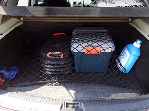 Red universal de nailon negra para maletero, elástica, para almacenaje, apta para la mayoría de SUV y modelos sedán, se estira para un gran almacenaje