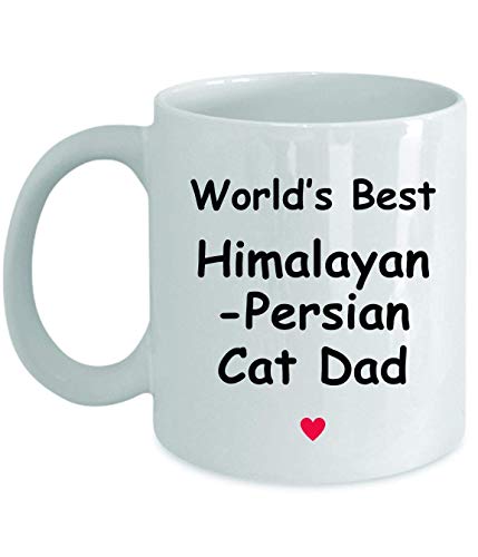 Regalo para el papá del gato persa del Himalaya, World's Best – divertida idea de regalo para café, té, regalos divertidos, cumpleaños, Navidad, aniversario, agradecimiento, 11oz taza blanca