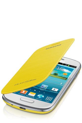 Samsung Flip - Funda para móvil Galaxy S3 Mini (Permite hablar con la tapa cerrada, sustituye a la tapa trasera), amarillo