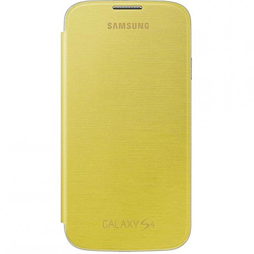 Samsung Flip - Funda para móvil Galaxy S4 (Con tapa, protección del terminal, sustituye a la tapa trasera), amarillo