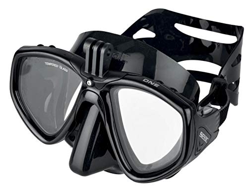 SEAC One Pro Máscara Soporte de cámara GoPro para Buceo y Snorkel, Adultos Unisex, Negro, Estándar