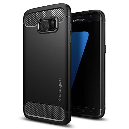 Spigen Funda Galaxy S7 Edge, Carcasa [Rugged Armor] Absorción de Choque Resistente y diseño de Fibra de Carbono para Samsung Galaxy S7 Edge, Negro