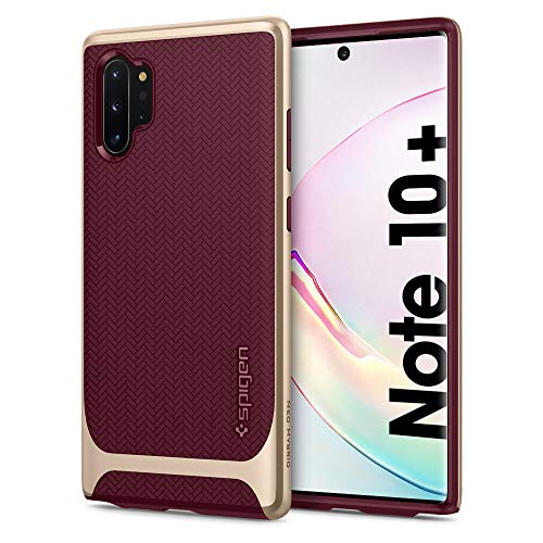 Spigen Funda para Galaxy Note 10 Plus/Note 10+ Neo Hybrid con Protección Interna Flexible y Bordes Reforzado de Parachoques duraderos - Burgundy