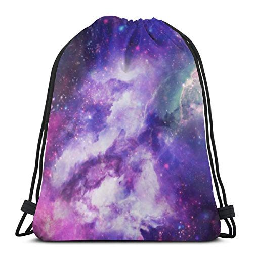 Sunny R Espacio Libre Galaxy Texture Drawstring Bag Mochila Gym Dance Bag Mochila para Senderismo Bolsas de Viaje de Playa 17×14 Pulgada