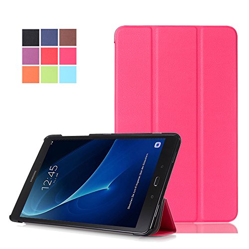 Tab A SM-T585N Funda,Carcasa para Galaxy Tab A 10.1'' - Flip Style Stand Case Cover de PU Cuero Funda para Samsung Galaxy Tab A6 10.1'' SM-T580N / SM-T585N Tablet Protección Carcasa,Hot Pink