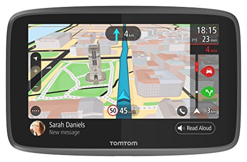 TomTom GO 6200, GPS para coche, 6 pulgadas, llamadas manos libres, Siri y Google Now, actualizaciones via Wi-Fi, traffic para toda la vida mediante tarjeta SIM, mapas mundiales, mensajes de smartphone
