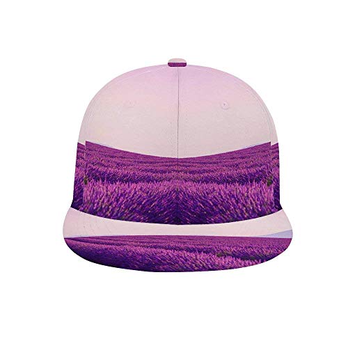 Top Level Baseball Cap Men Women Classic Adjustable Hat Fit for Youth Boys Ponytail Ladies Big Dad Head Large Tennis Golf Ball Hat,Hot Air Balloon Lavender Field