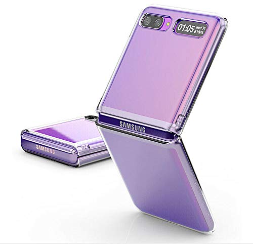 UNEVIE Funda Samsung Galaxy Z Flip (2020), Transparente, Completa Protección, Resistente a Arañazos [Funda + Protector de Pantalla Gratis] [Calidad Mejorada]